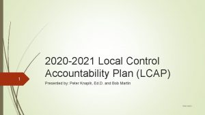 1 2020 2021 Local Control Accountability Plan LCAP