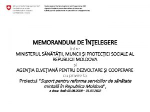 MEMORANDUM DE NELEGERE ntre MINISTERUL SNTII MUNCII I