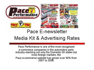 Pace Enewsletter Media Kit Advertising Rates Pace Performance
