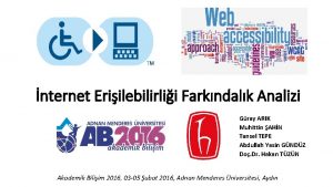 nternet Eriilebilirlii Farkndalk Analizi Gray ARIK Muhittin AHN