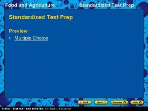 Food and Agriculture Standardized Test Prep Preview Multiple