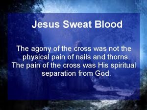 Jesus sweat blood