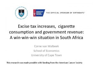 Excise tax increases cigarette consumption and government revenue