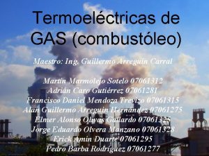 Termoelctricas de GAS combustleo Maestro Ing Guillermo Arreguin