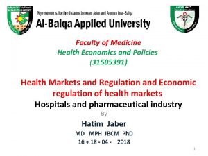 Faculty of Medicine Health Economics and Policies 31505391
