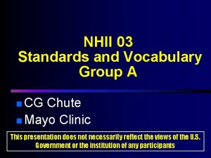 NHII 03 Standards and Vocabulary Group A n
