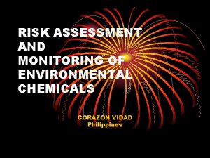 RISK ASSESSMENT AND MONITORING OF ENVIRONMENTAL CHEMICALS CORAZON