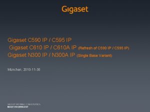 Gigaset C 590 IP C 595 IP Gigaset