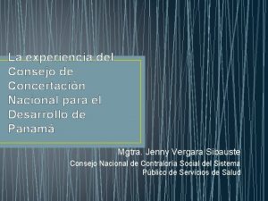 La experiencia del Consejo de Concertacin Nacional para