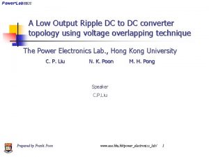 Powere Lab HKU A Low Output Ripple DC
