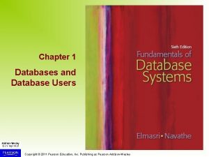 Chapter 1 Databases and Database Users Copyright 2011