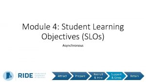 Module 4 Student Learning Objectives SLOs Asynchronous Attract