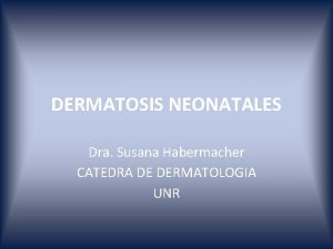 DERMATOSIS NEONATALES Dra Susana Habermacher CATEDRA DE DERMATOLOGIA