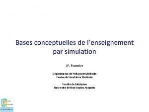 Bases conceptuelles de lenseignement par simulation JP Fournier