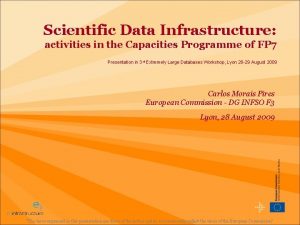 Scientific Data Infrastructure activities in the Capacities Programme