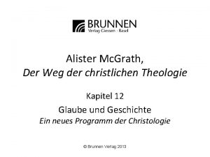 Alister Mc Grath Der Weg der christlichen Theologie