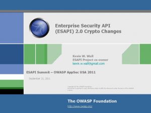 Enterprise Security API ESAPI 2 0 Crypto Changes