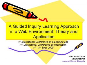A Guided Inquiry Learning Approach in a Web