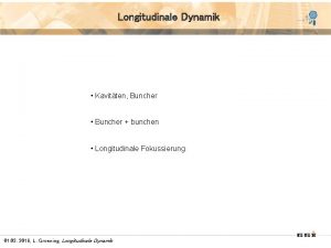 Longitudinale Dynamik Kavitten Buncher Buncher bunchen Longitudinale Fokussierung