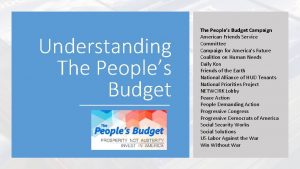 Understanding The Peoples Budget Campaign American Friends Service