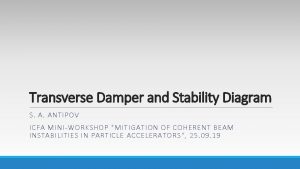 Transverse Damper and Stability Diagram S A ANTIPOV