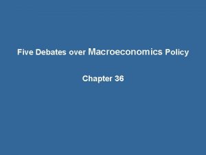 Five Debates over Macroeconomics Policy Chapter 36 Five