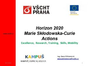 www vscht cz Horizon 2020 Marie SkodowskaCurie Actions