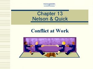 Chapter 13 Nelson Quick Conflict at Work Nature