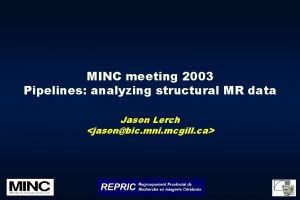 MINC meeting 2003 Pipelines analyzing structural MR data
