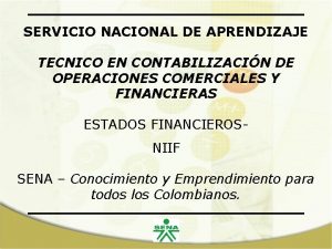 SERVICIO NACIONAL DE APRENDIZAJE TECNICO EN CONTABILIZACIN DE
