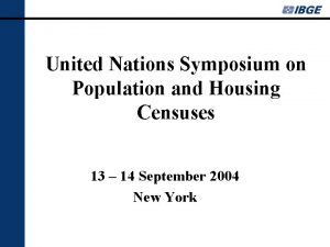 United Nations Symposium on Population and Housing Censuses