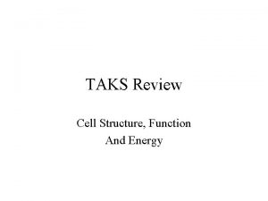 TAKS Review Cell Structure Function And Energy Breaks