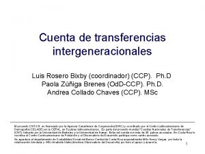 Cuenta de transferencias intergeneracionales Luis Rosero Bixby coordinador