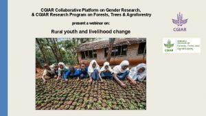 CGIAR Collaborative Platform on Gender Research CGIAR Research
