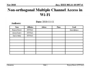 Nov 2018 doc IEEE 802 11 181957 r