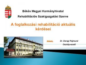 Bks Megyei Kormnyhivatal Rehabilitcis Szakigazgatsi Szerve A foglalkozsi