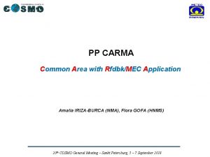PP CARMA Common Area with RfdbkMEC Application Amalia
