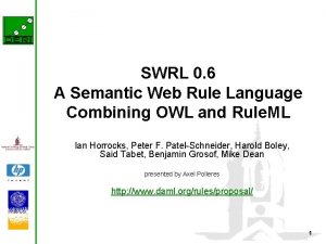 SWRL 0 6 A Semantic Web Rule Language