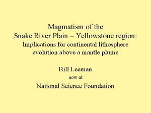 Magmatism of the Snake River Plain Yellowstone region