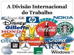 A Diviso Internacional do Trabalho DIT A chamada