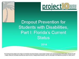 Dropout Prevention for Students with Disabilities Part I