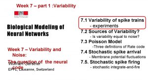 Week 7 part 1 Variability Biological Modeling of