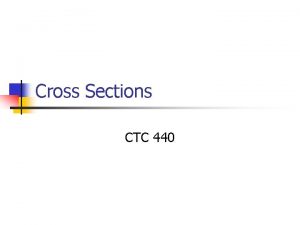 Cross Sections CTC 440 Objectives n n Know