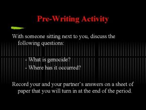 PreWriting Activity With someone sitting next to you