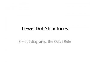 Lewis Dot Structures E dot diagrams the Octet