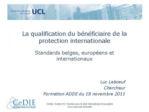 La qualification du bnficiaire de la protection internationale