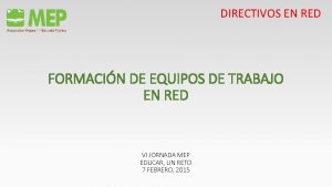 DIRECTIVOS EN RED FORMACIN DE EQUIPOS DE TRABAJO