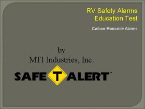 RV Safety Alarms Education Test Carbon Monoxide Alarms