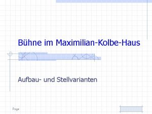 Bhne im MaximilianKolbeHaus Aufbau und Stellvarianten Page Die