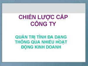 CHIN LC CP CNG TY QUN TR TNH